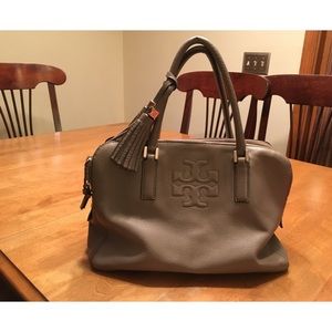 Tory Burch Thea Triple Leather Satchel in Taupe